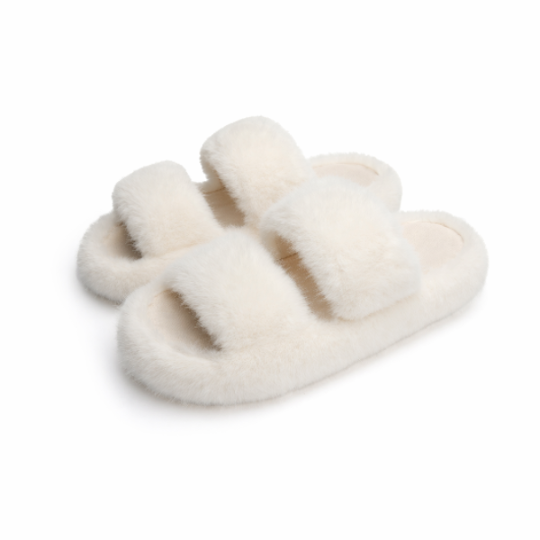 Pantuflas abiertas peludas para interiores Hush