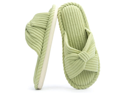 BOWDY Corduroy Bow Tie Slippers