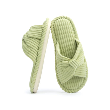 BOWDY Corduroy Bow Tie Slippers