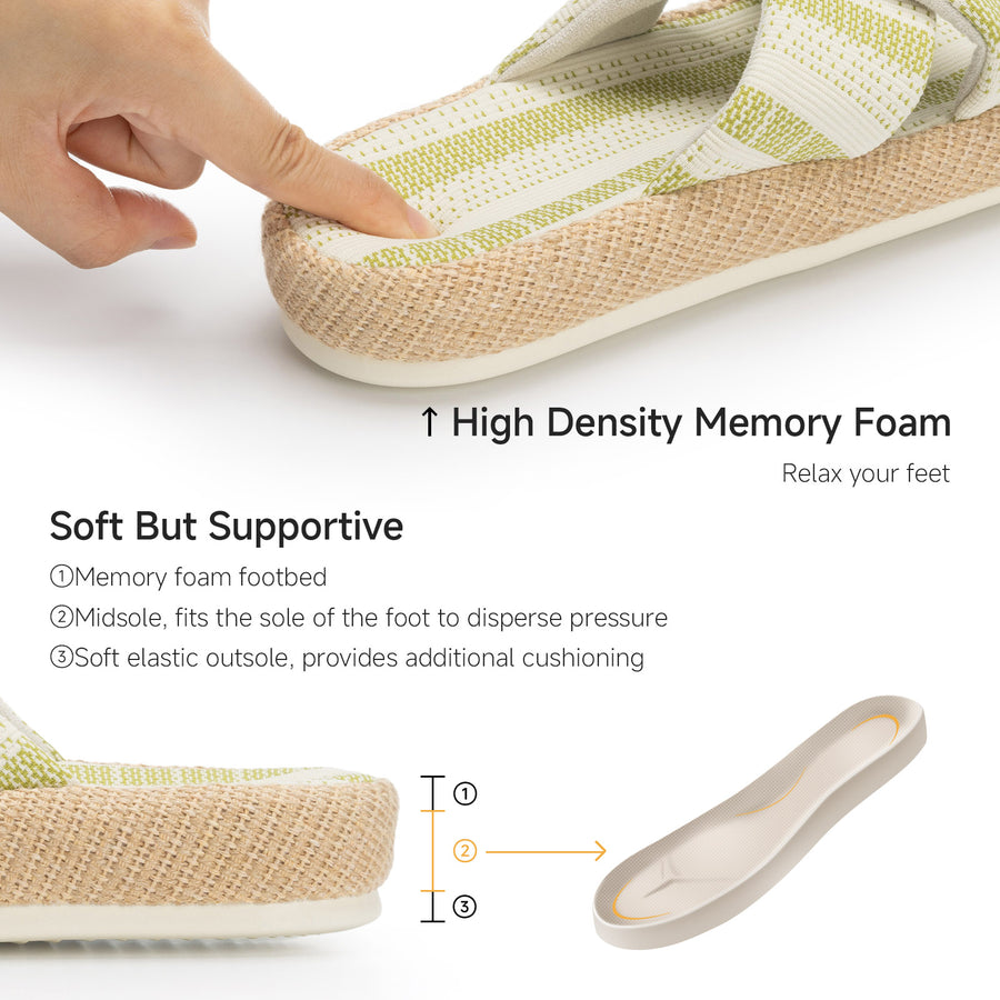 Coastal - Pantuflas con soporte color avena marina