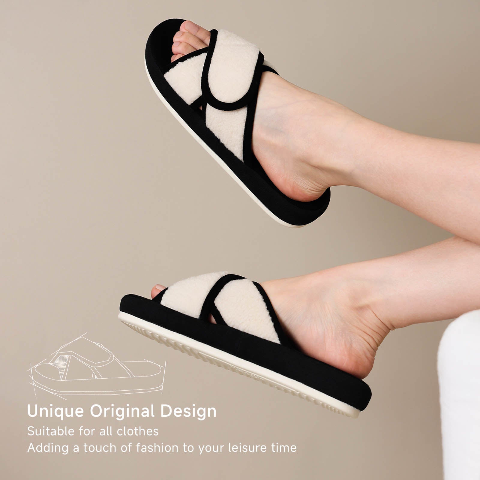 Sunday - Panda Adjustable Slippers