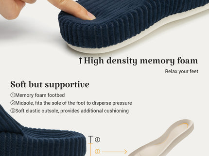 HODY - Oxfordblå Memory Foam-tofflor