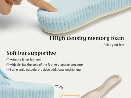 HODY - Babyblå Memory Foam Tøfler