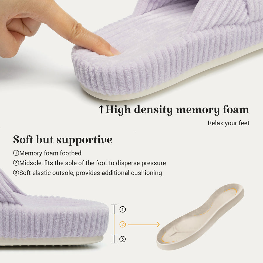 HODY - Lilac Memory Foam Slippers