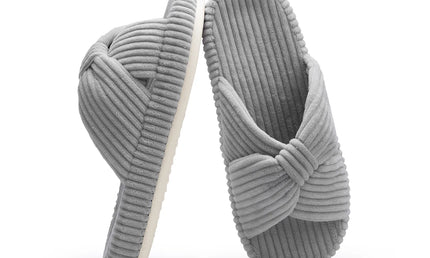 HODY Memory-Foam-Pantoffeln mit Schleife