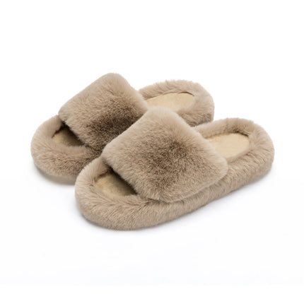 Chaussons duveteux à bout ouvert en mousse à mémoire de forme