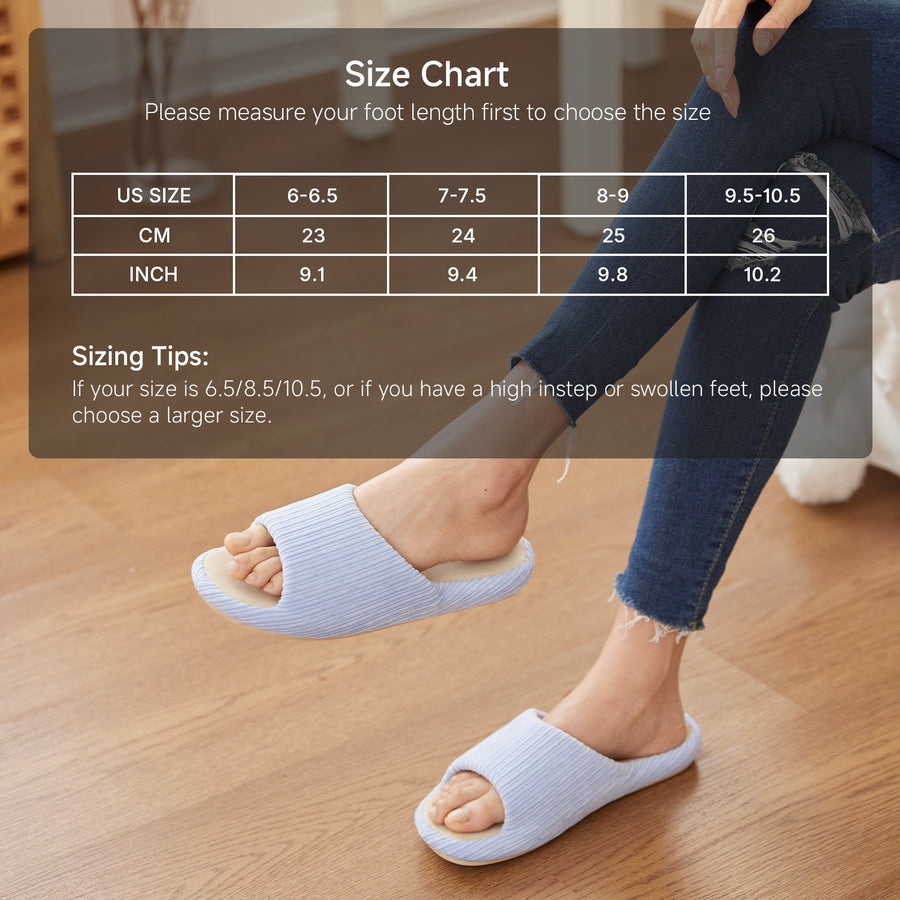 Scallop - Pantuflas azul suave de suela suave