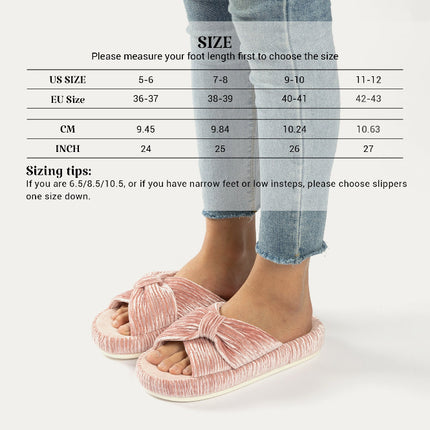 Chaussons HODY à nœud papillon en mousse à mémoire de forme