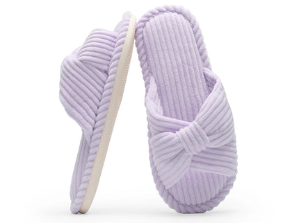 BOWDY Corduroy Bow Tie Slippers