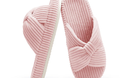 HODY Memory-Foam-Pantoffeln mit Schleife