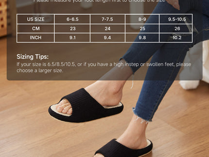 Scallop - Pantuflas negro mica de suela suave