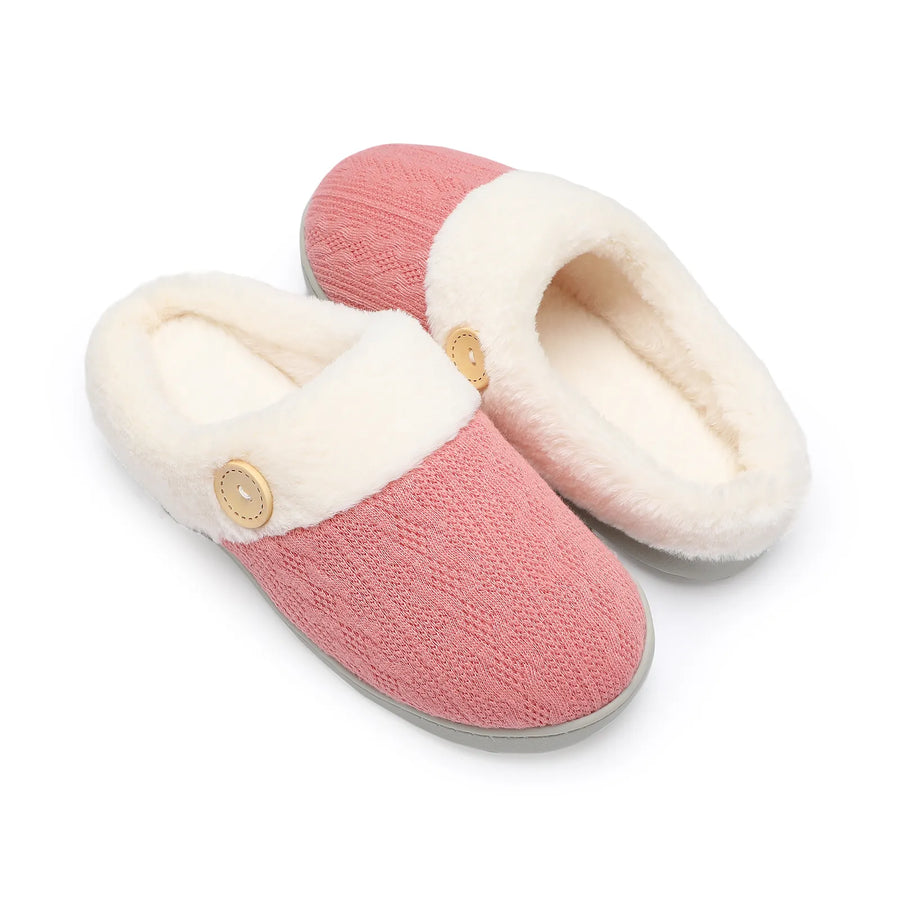 BUTTON  Warm Scuff Slippers