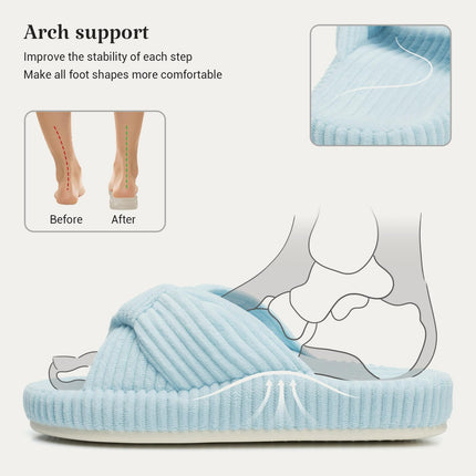 HODY - Blue Hydrangea Memory Foam Slippers (Supportive Arch Edition)