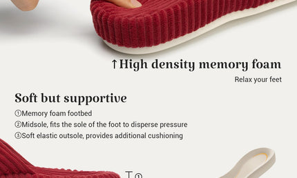 HODY - Pantofole in Memory Foam al Vino di Gelso (Edizione con Supporto per l'Arco)