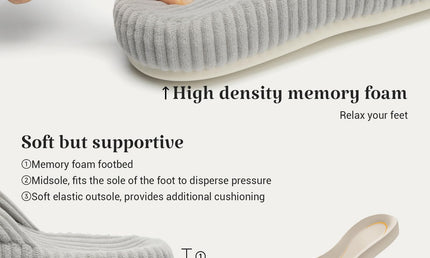HODY - Pantuflas de Espuma Viscoelástica Nube Plateada (Edición con Soporte para el Arco)