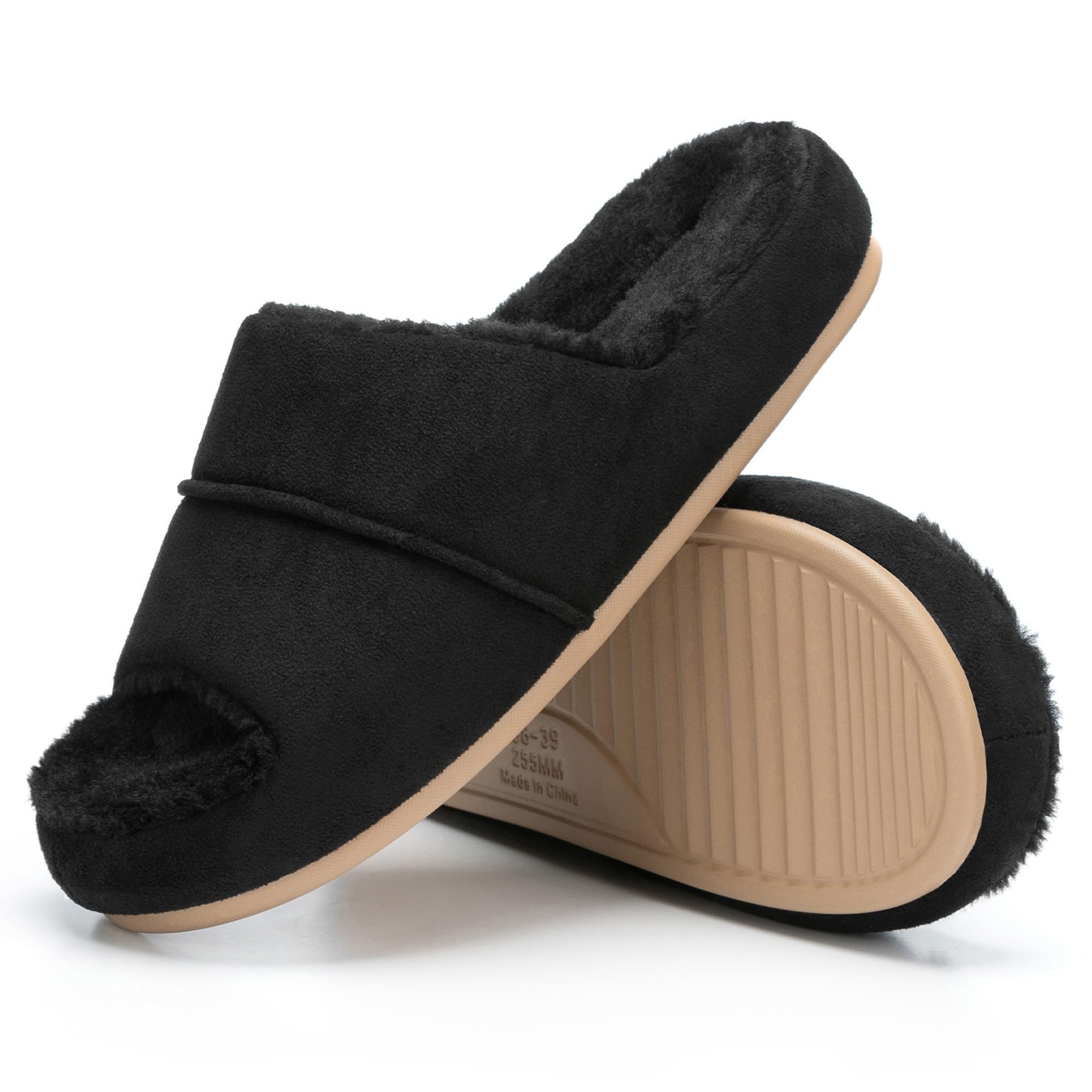 Chaussons compensés à bout ouvert Noir noir