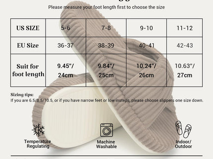 HODY - Hasselnøtt Latte Memory Foam Tøfler (Støttende Bueutgave)