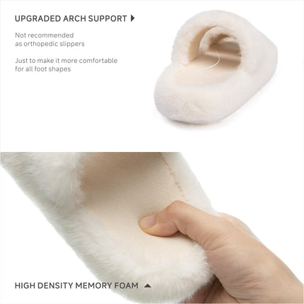 Chantomoo Chaussons pour Femmes Chaussons en Mousse à Mémoire pour Femmes Doux Confortables en Fourrure Synthétique Chaussons de Maison Douillets Intérieurs Ouverts à Deux Bandes Cadeau Chaussons（副本）（副本）