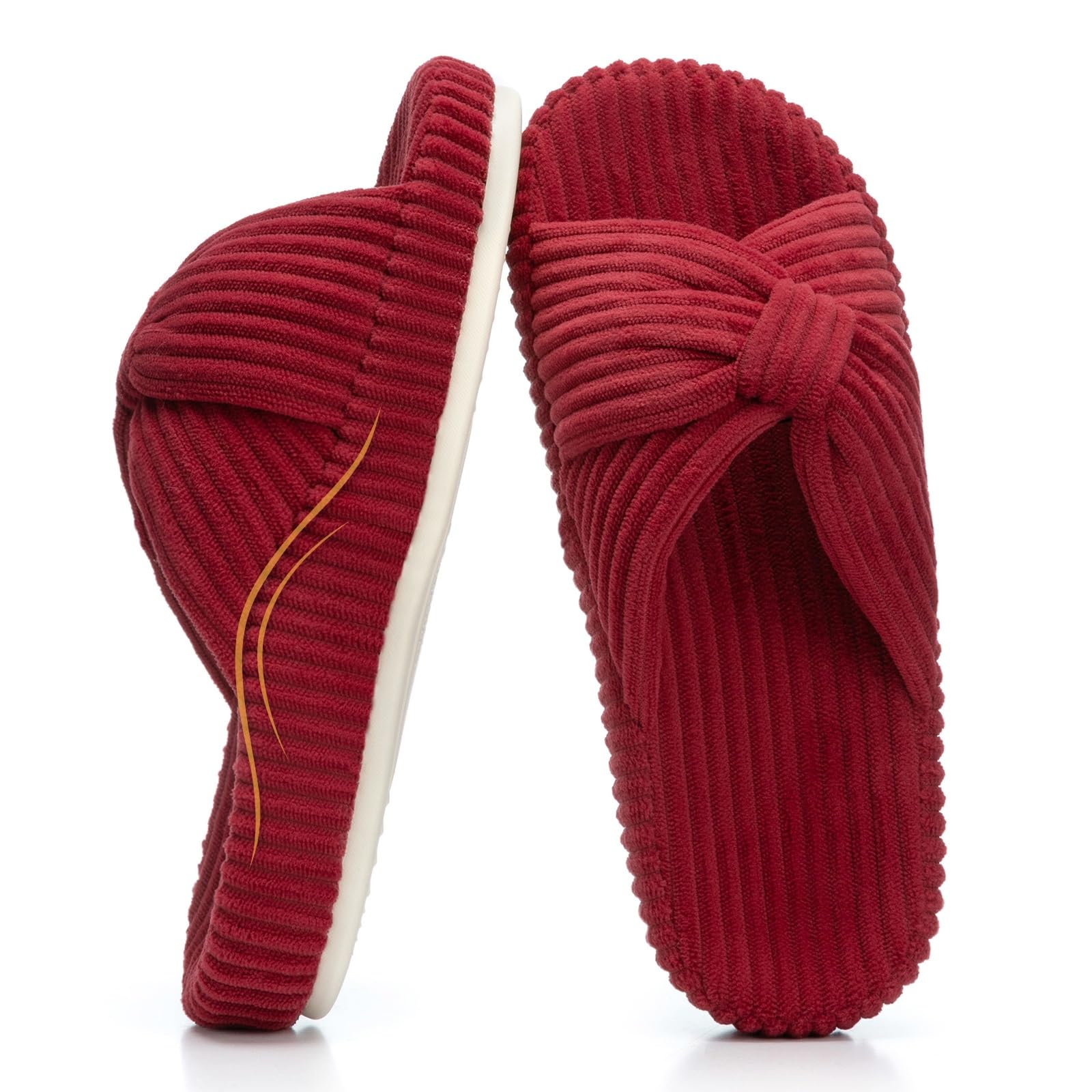 HODY - Chaussons en mousse à mémoire de forme Vin de mûre (édition avec soutien de la voûte plantaire)