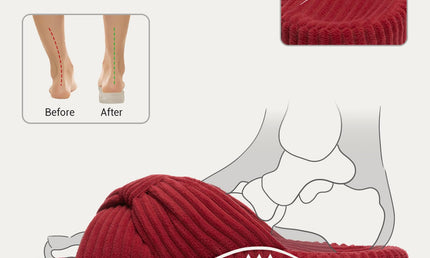 HODY - Pantofole in Memory Foam al Vino di Gelso (Edizione con Supporto per l'Arco)