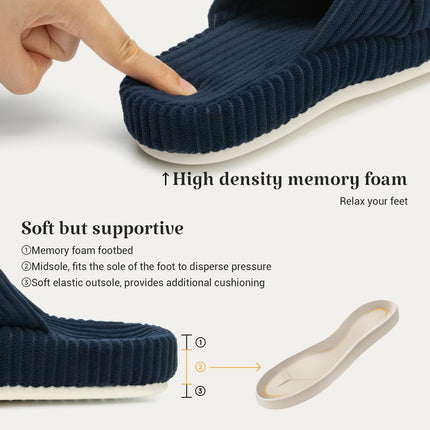 HODY - Deep Ocean Memory Foam Slippers (Supportive Arch Edition)