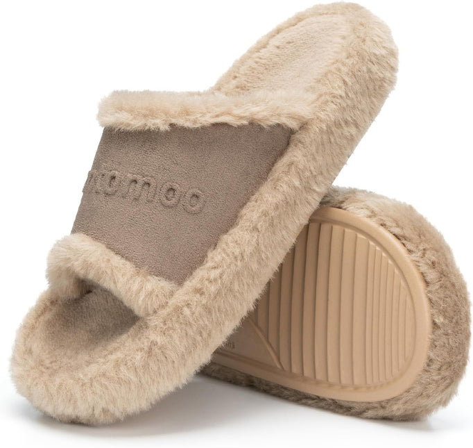 PlushVale Open-Toe Platform Slippers