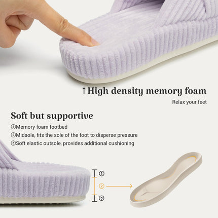 HODY - Lavender Mist Memory Foam Slippers (Supportive Arch Edition)