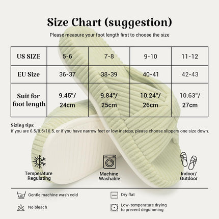 HODY - Pistachio Cream Memory Foam Slippers (Supportive Arch Edition)