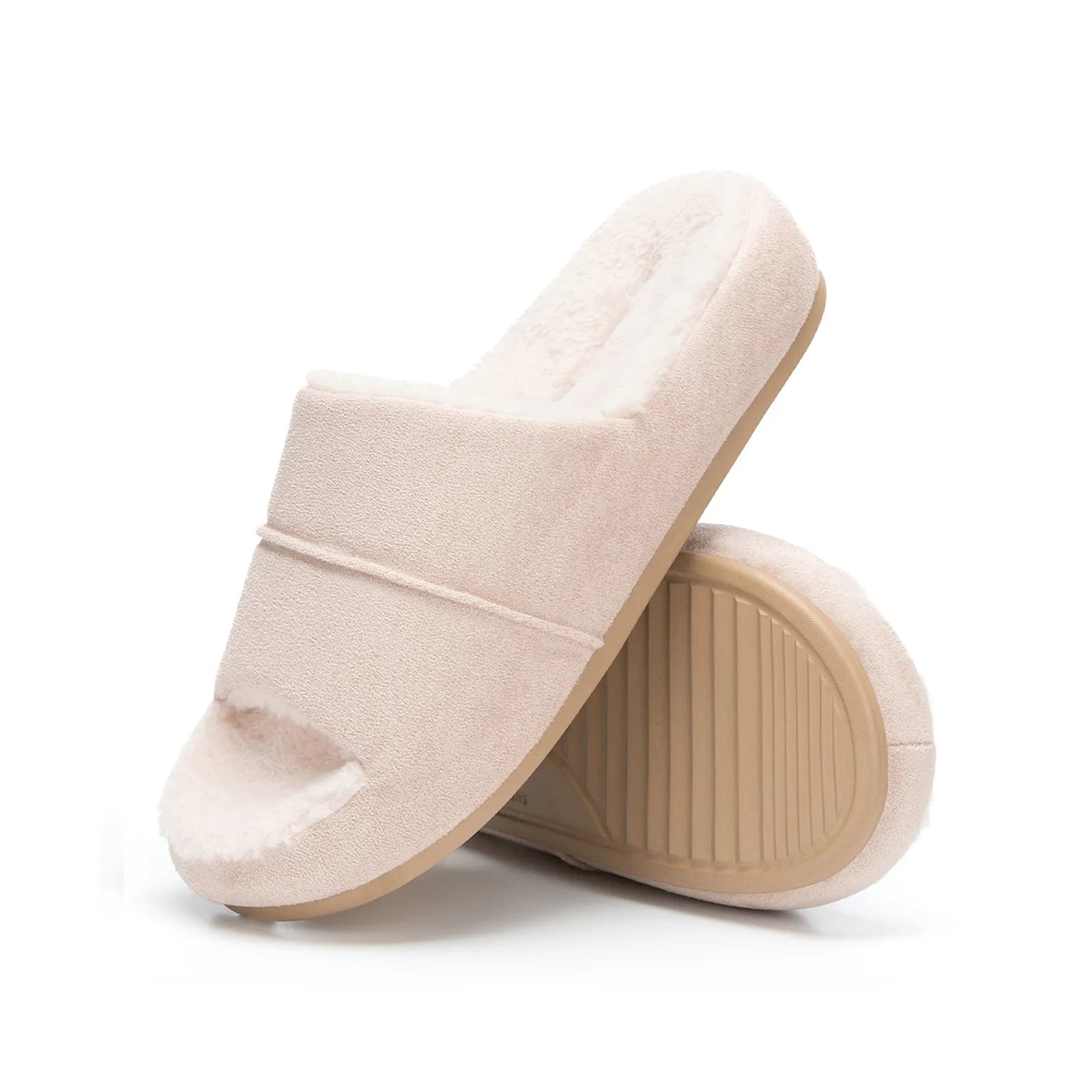 Aurelle Blush Open-Toe Platform Slippers