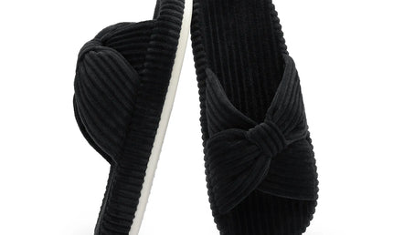 HODY Memory-Foam-Pantoffeln mit Schleife