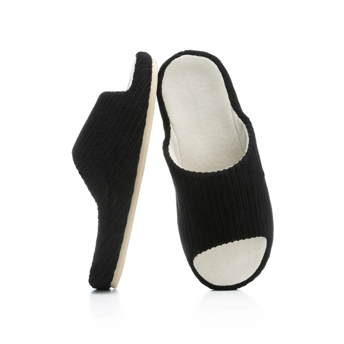 Scallop - Pantofole con suola morbida nera mica
