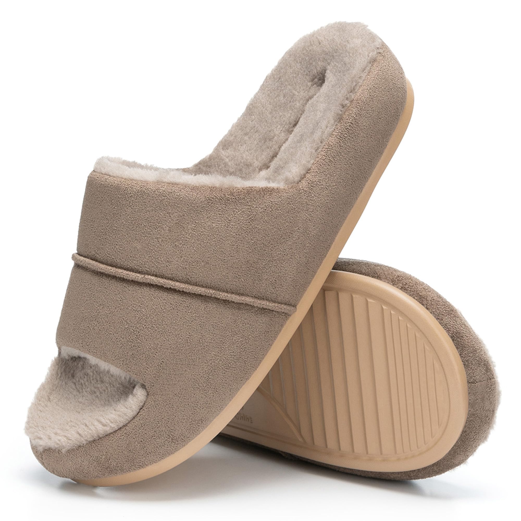 Harbor Grey Open-Toe Platform Slippers