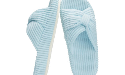 HODY - Chaussons en mousse à mémoire de forme Bleu hortensia (édition avec soutien de la voûte plantaire)
