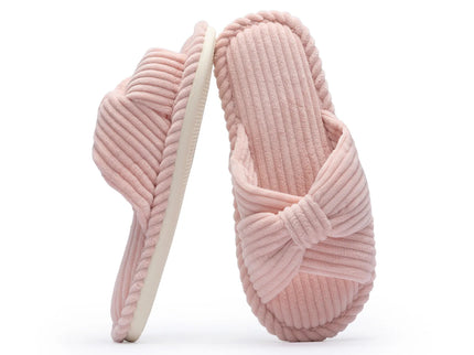 BOWDY Corduroy Bow Tie Slippers