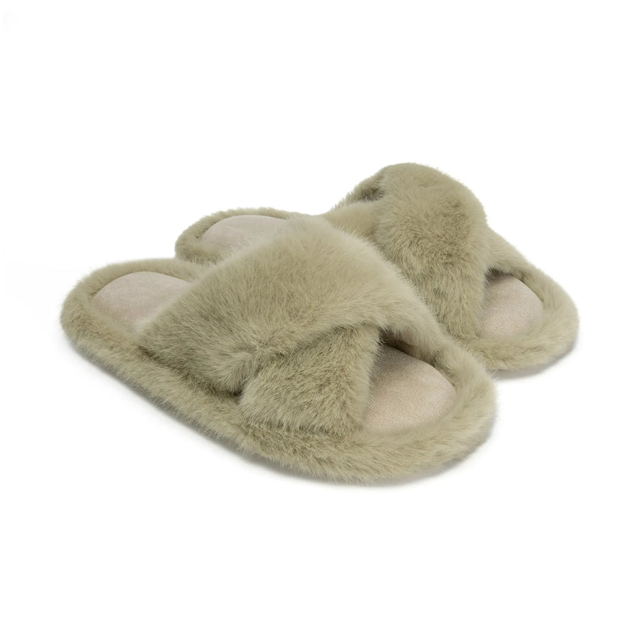 Pluizige antislip-pantoffels voor thuis