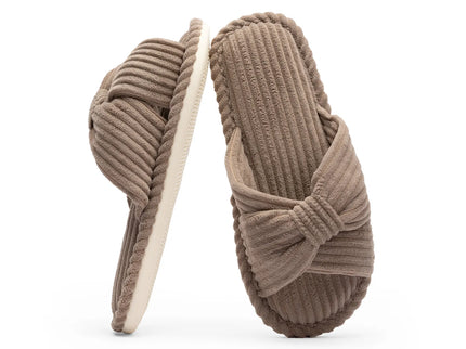 BOWDY Corduroy Bow Tie Slippers