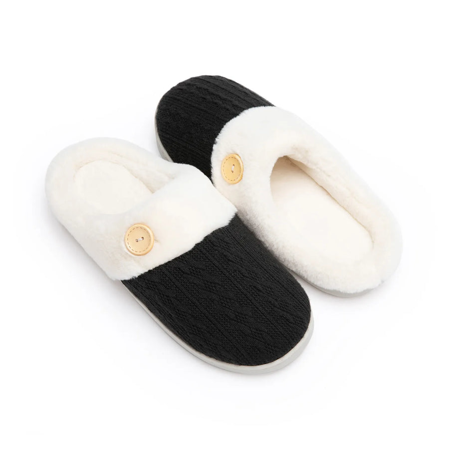 BUTTON  Warm Scuff Slippers