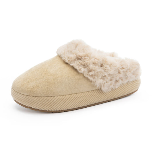 Chantomoo Slippers for Women and Men Memory Foam Slippers House Shoes Faux Suede Upper Rubber Sole Faux Fur Lining Warm Comfy Indoor Fuzzy Slippers