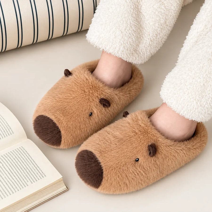 Cappy Plush Capybara House Slippers