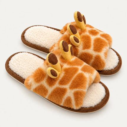 Gigi Plush Giraffe House Slippers