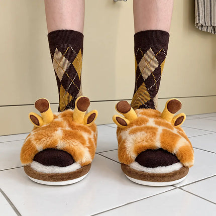 Gigi Plush Giraffe House Slippers