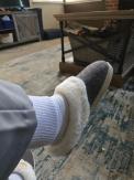 Customer wearing Chantomoo slippers