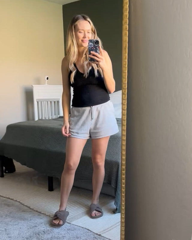 Customer wearing Chantomoo slippers