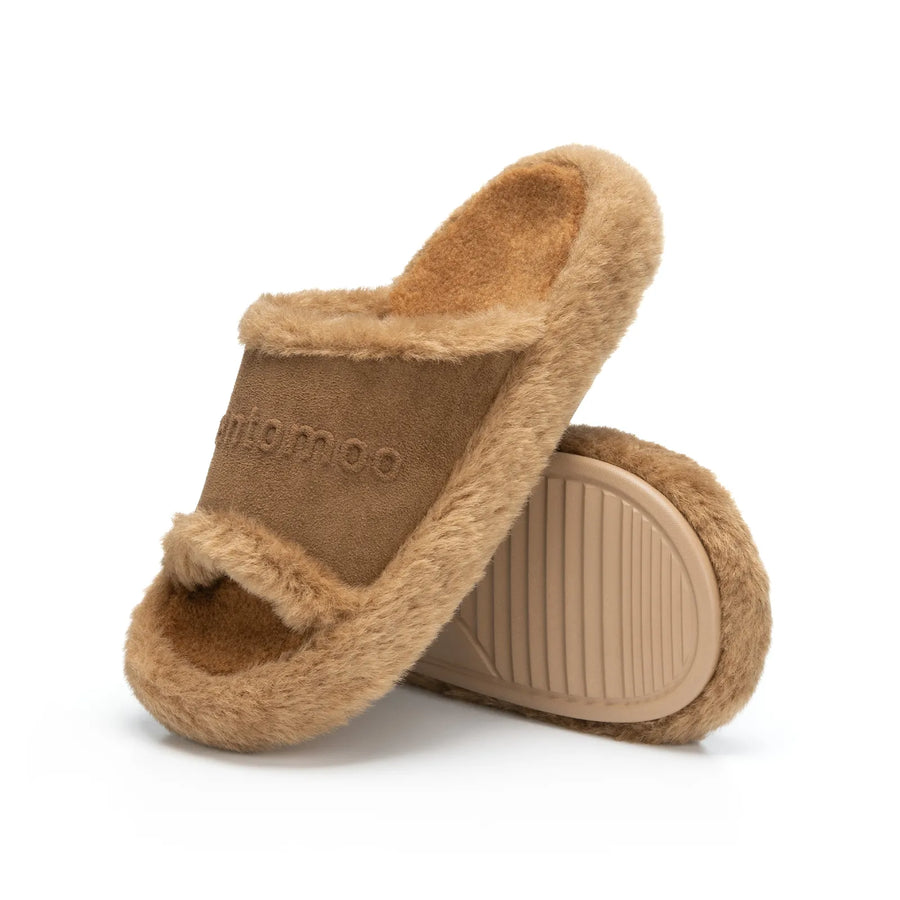PlushVale Open-Toe Platform Slippers