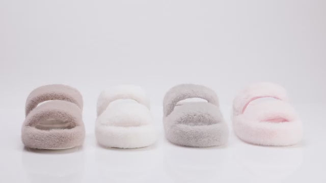 Furry Indoor Open Toe Slippers
